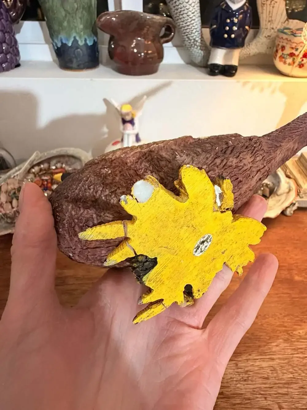 Vintage Handcrafted Resin Pheasant Bird Figurine Acorns Fall Leaves Decor